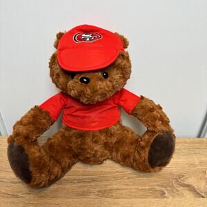 FOGO San Francisco 49ers Plush 11" Brown Bear  Red Cap